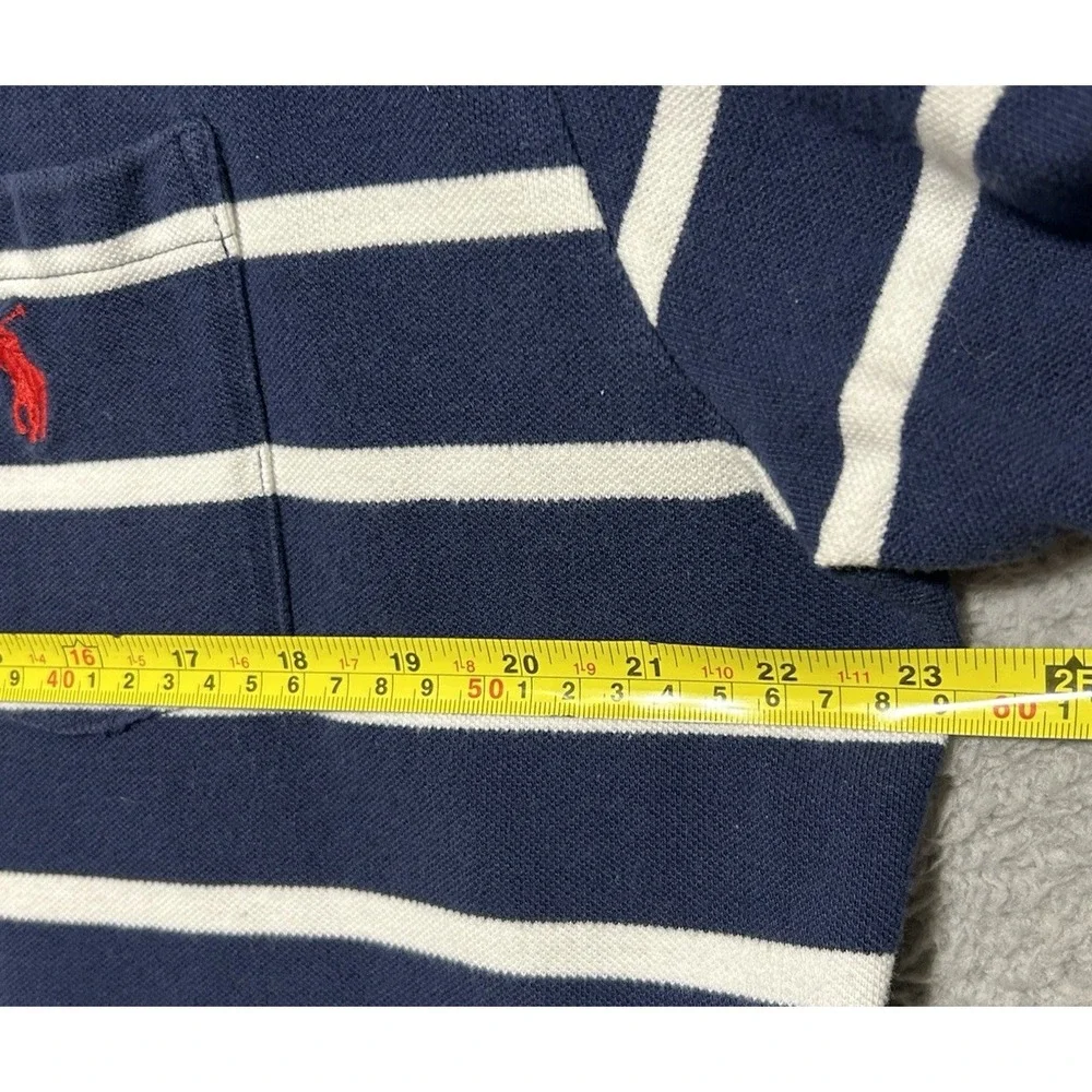 Polo Ralph Lauren Mens Black White Striped‎ Short Sleeve Polo Shirt Pocket Sz XL